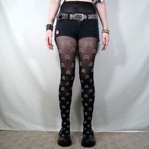 Skull & Crossbones Printed Tights